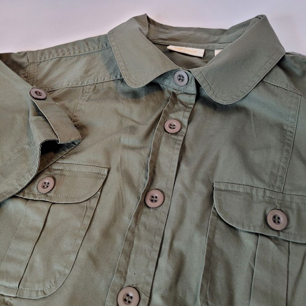 Lee One True Fit Shirt Womens 1X‎ Olive Green Excellent Short Sleeve Utility Top